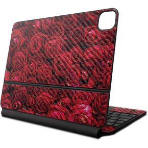 Carbon Fiber Skin Compatible with Apple Magic Keyboard for iPad Air 11-inch (M2) 2024 - Too Many Roses - Premium 3M Vinyl Protective Decal Cover - Easy to Apply | Crafted in The USA by MightySkins
