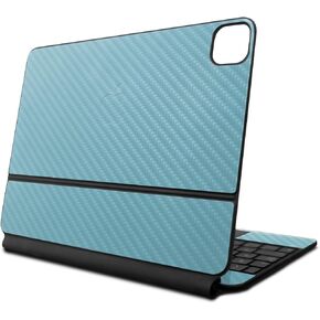 تتوافق الألياف الكربونية للجلد مع لوحة مفاتيح Apple Magic لـ iPad Air 11 بوصة (M2) 2024 - Blue Baby Blue - Premium 3M Vinyl Secal Cover - يسهل تطبيقه | مصنوع في الولايات المتحدة الأمريكية من قبل Mayyskins