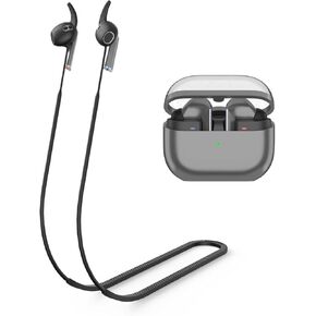 Soft Silicone Strap for Galaxy Buds 3, Special Anti-Skid Design Sports Anti Lost Headphones Lanyard Accessories ONLY Compatible with Samsung Galaxy Buds 3 Earbuds Neck Rope Cord(Black)