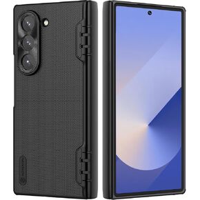 Nillkin for Samsung Galaxy Z Fold 6 Case with Screen Protector, [Hinge Protection][Wireless Charging] Frosted Matte Texture Ultra Slim Fit Protective Phone Case for Galaxy Z Fold 6 Case Black