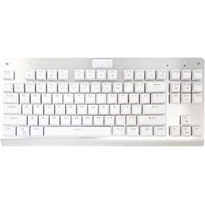 Granvela Tenkeyless Mechanical Keyboard, with Aluminium Panel | Tactile Clicky Blue Switches | Rainbow LED Backlit | N-Key Rollover | 87-Key| Hot Swappable -White