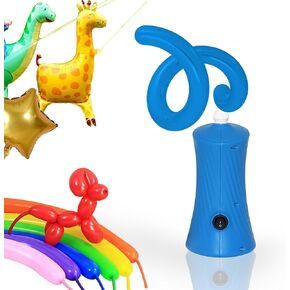 260 Balloon Pump Electric, Portable Automatic Dual Nozzle Inflator with Tying Tools for Long Animal Balloons Birthday Gender Reveal Baby Shower Balloons Party Decorations