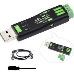 USB to CAN Adapter Board STM32 Chip Solution, CAN Baud Rate 5kbps~1Mbps is Configurable, Compatible with Raspberry Pi Jetson Nano Linux Systems, Support Windows XP/7/8/10/11, Multiple Working Modes