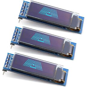 3PCS 0.91 inch OLED Display Module IIC 128x32 OLED Screen Driver DC 3.3V~5V for Arduino ESP32 ESP8266 AVR PIC STM32 for Raspberry pi (Blue)