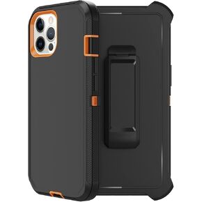 for iPhone 11 Pro Max Case with Belt Clip Holster, 2 x Screen Protector, Military Grade Drop Protection Heavy Duty Full Body Shockproof Rugged Protective Cover for iPhone 11 Pro Max Orange
