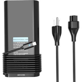 130W USB C Laptop Charger for Dell Precision 5680 5690 3580 3581 5480 3480 5560 5550 5570 3570 5770 5760 5750 Latitude 5540 5440 5340 7640 7340 7440 9440 2-in-1 DA130PM170 Slim Type C Power Cord