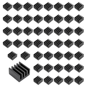 50PCS Black Aluminum Heat Sink 9x9x5mm Mini Heatsink Kit Cooler Heat Sinks for Cooling VRM Stepper Driver GPU MOSFET VRam Regulators