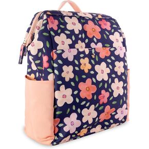 STEEL MILL AND CO. Insulated Backpack Cooler Large Capacity, Lime Feeling Good Portable Soft Cooler Bag for Picnics, Beach, Pool, Hiking, Navy Bold Floral