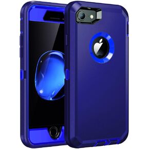 for iPhone 6s Case,iPhone 6 Case,Built-in Screen Protector, Shockproof 3-Layer Full Body Protection Rugged Heavy Duty High Impact Hard Cover Case for iPhone 6/6s 4.7 inch,Dark Blue