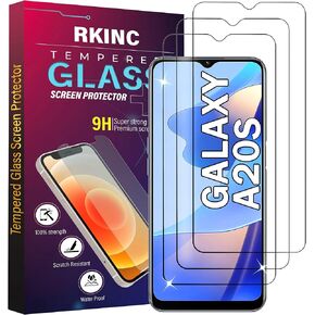 RKINC Screen Protector [3-Pack] for Samsung Galaxy A20S, Tempered Glass Film Screen Protector, 0.33mm [LifetimeWarranty][Bubble-Free][Anti-Scratch][Anti-Shatter]