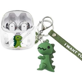 SKPY Durable Protection Case Compatible with JBL Tune Flex, 3D Dinosaur Shockproof Protection Cover with Keychain for Boys Girls Womens Mens