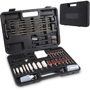 Swiss+Tech Universal Gun Cleaning Kit, Metal Brushes Gun Cleaning Tool Set for Pistols Hunting Handgun Shot Guns Rifle with Travel Size Portable Case