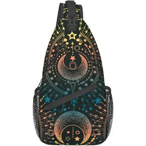 VOOHDDY Magical Astrology Moon Star Magic Sling Bag For Women Men Travel Hiking Backpack Crossbody Shoulder Chest Bags Casual Daypack Sport
