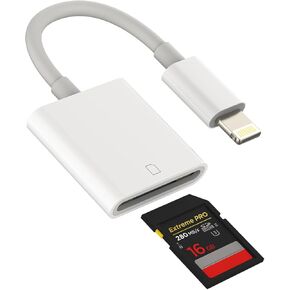 SD Card Reader for iPhone Camera Memory Lightning Adapter Accessories Apple MFI Certified Photo Photography Viewer Adaptador for 13 12 14 Pro Max X Xs Xr 8 7 Plus Se 2 for Ipad Air Mini 2020 2019 2021