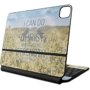 Glossy Glitter Skin Compatible with Apple Magic Keyboard for iPad Air 11-inch (M2) 2024 - Through Christ - Premium 3M Vinyl Protective Decal Cover - Easy to Apply | Crafted in The USA by MightySkins