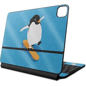 Glossy Glitter Skin Compatible with Apple Magic Keyboard for iPad Air 11-inch (M2) 2024 - Skater Penguin - Premium 3M Vinyl Protective Decal Cover - Easy to Apply | Crafted in The USA by MightySkins