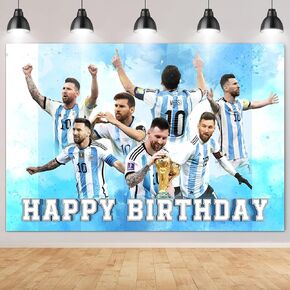 Soccer Themed Party Photobooth Background for Fans Birthday Sports Events Banner Photo Studio Props Happy Birthday Party Backdrop 5x3ft