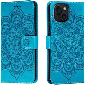 for iPhone 13 Mini Case Wallet with Card Holder Kickstand Magnetic Soft Leather Flip Fold Case for iPhone 13 Mini Cover (Blue, iPhone 13 Mini)