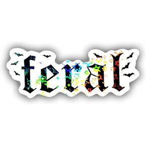 3pcs Feral Holographic Stickers, Fantasy Cute Bat Holographic Vinyl Stickers, Holographic Vinyl Water Assistant Sparkly Stickers for Laptop Phone Water Bottle Kindle, Gifts for Book Lovers