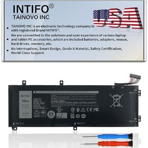 56Wh V0GMT Laptop Battery Compatible with Dell G7 17 7700 Series Notebook 4K1VM W62W6 0W62W6 XYCW0 0XYCW0 9TM7D 09TM7D NYD3W 0NYD3W NCC3D 0NCC3D [11.4V 56Wh 3-Cell]