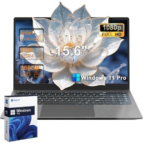 2025 Laptop Computer 15 15.6 Inch FHD 1080p, Windows 11 Pro, 8GB DDR4 RAM, 256GB SSD, Dual-Core Intel Celeron(Up to 2.6 GHz), Bluetooth5.0, HDMI, Numeric Keypad, For School College Students Business