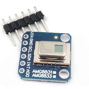 DEVMO AMG8833 88 IR Thermal Camera Sensor Breakout Imager Array Temperature Sensor Module Grid-Eye 8x8 Infrared Camera Module Array Board IIC I2C 3-5V Compatible with Ardu-ino Rasp-Berry Pi AMG-8833