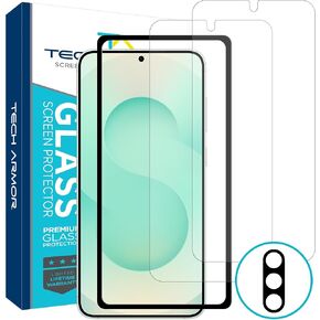 Tech Armor Samsung Galaxy S25 Plus Screen Protector - 2 Pack, Ballistic Tempered Glass, Case-Friendly Design + Installation Tray with Bonus Lens Protector