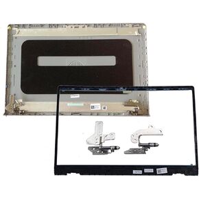 Replacement Laptop LCD Back Cover Top Case Rear Lid with Hinges and Front Bezel Frame for DELL Inspiron 15 3510 3511 3515 3250 3525 DDM9D 0DDM9D 9WC73 09WC73 Silver