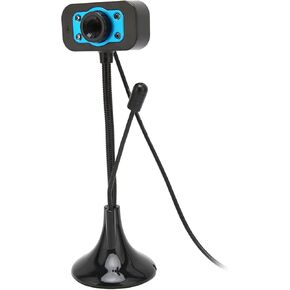Streaming Webcam, Web Camera Manual Focus USB Streaming Webcam with LED Fill Light Microphone for Gaming Conferencing Video Chatting, Supports for Win10 7 Vista XP, for Android,