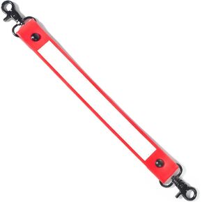 HYS Anti Sway Reflective/Security Strap with Red Leather, Heavy Duty Anti-Sway Holder with Black Hardware for Handheld Amateur Radio Case/Portable Bag-Keep YOUR RADIO (CASE/BAG) Closer to your Body