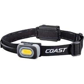 Coast RL10 560 Lumen Dual Color LED Headlamp with Flood and Spot Beams, Variable Light Control, C.O.B., Alkaline Dual Power, Non-Slip Band, 3 x AAA Included