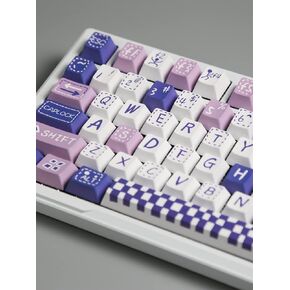PBT Keycaps,145 Purple Cute Key Caps Set for 60% 65% 75% 80% 96% 100% Gaming Keyboard,Dye-Sublimation PBT Keycap Set Profile