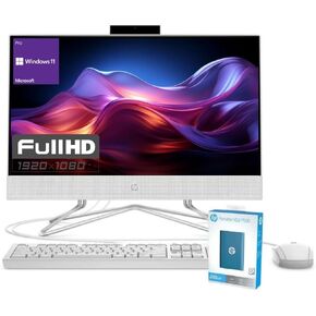 HP Business All-in-One Desktop Computer, 21.5" 1080P FHD Display, Intel Celeron Processor, Webcam, WiFi, HDMI, Wired Keyboard&Mouse, P500 250GB Portable SSD, Windows 11 Pro (32GB RAM | 512GB SSD)
