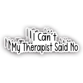 (3Pcs) I Can't My Therapist Said No Sticker Funny Sayings Sarcastic Mental Health Phrase Vinyl Decal Stickers for Tumbler Laptop Kindle Water Bottles Tablet Books Phone -Size 3x1