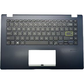 New Keyboard for ASUS Laptop Hard Rock E410 E410M E410E Laptop US Layout AEXKSU00050 ASM19C83US-920 0KNB0-210AAUS00 1KAHZZU025N with Blue C Case, Black Keycaps