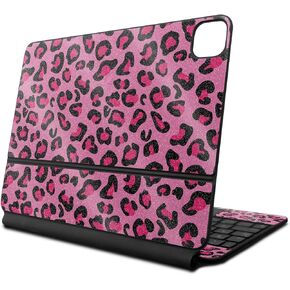 Glossy Glitter Skin Compatible with Apple Magic Keyboard for iPad Air 11-inch (M2) 2024 - Pink Leopard - Premium 3M Vinyl Protective Decal Cover - Easy to Apply | Crafted in The USA by MightySkins