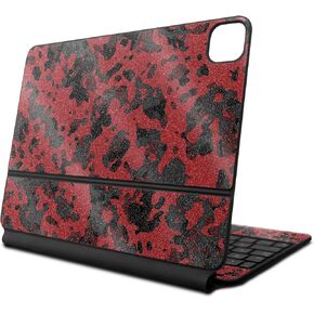 Glossy Glitter Skin Compatible with Apple Magic Keyboard for iPad Air 11-inch (M2) 2024 - Red Modern Camo - Premium 3M Vinyl Protective Decal Cover - Easy to Apply | Crafted in The USA by MightySkins