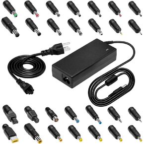 90W Power Supply Universal Laptop PC Charger for Dell, HP, Toshiba, Sony, Asus, Acer, Samsung, Toshiba,Home Appliances AC DC Adapter with 28 Connectors.