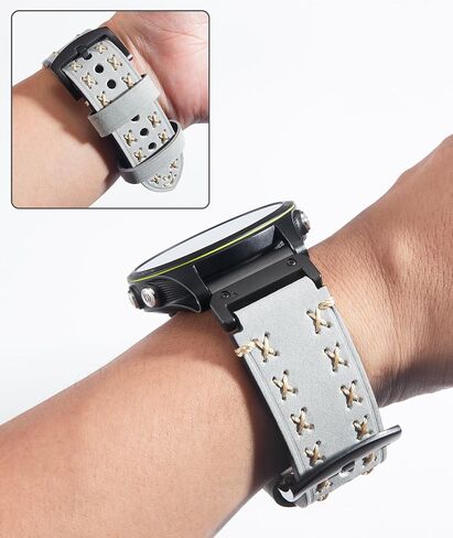 BINLUN Compatible with Garmin Watch Band 22mm 26mm Genuine Leather Watch Strap Fit for Fenix/Fit for Forerunner/Fit for Enduro for Descent for Men and Women with Large Wrists in Kuwait