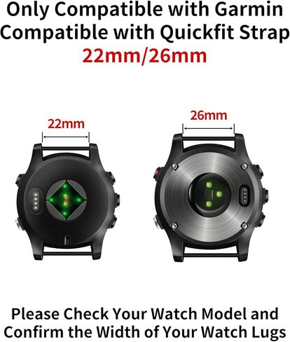 BINLUN Compatible with Garmin Watch Band 22mm 26mm Genuine Leather Watch Strap Fit for Fenix/Fit for Forerunner/Fit for Enduro for Descent for Men and Women with Large Wrists in Kuwait