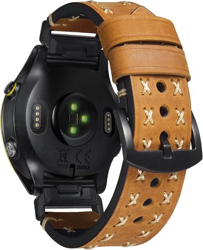BINLUN Compatible with Garmin Watch Band 22mm 26mm Genuine Leather Watch Strap Fit for Fenix/Fit for Forerunner/Fit for Enduro for Descent for Men and Women with Large Wrists in Kuwait