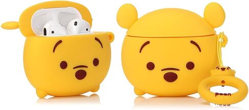 Cartoon Case for Airpods 2nd/1st Generation 2019/2016, 3D Animation Character Design Silicone Cute Case Protective Shockproof Covers with Keychain for Airpods 1/2 Earbuds in Kuwait