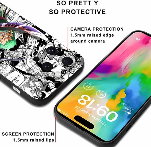 2 Pack Anime Phone Case for iPhone 16 Pro Max Case 6.9",Manga Aesthetics Cases,Cool Comics Cartoon Characters Design for Women Men Kids Boys,Lens Protection Soft Cover Funda for iPhone 16 Pro Max in Saudi Arabia