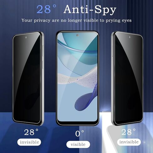 2 حزمة شاشة شاشة الخصوصية لـ Motorola Moto G 5G 2023 ، فيلم زجاجي مضاد للتجسس ، صلابة 9H ، حماية حافة الترقية ، التثبيت السهل ، خالية من الفقاعات ، ودية في الحالة in Kuwait