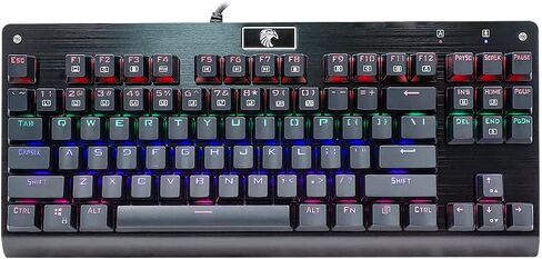 Granvela e-yooso Z-77 لوحة مفاتيح ميكانيكية | لوحة الألومنيوم | مفاتيح الأزرق الملموسة | قوس قزح LED الخلفية | N-Key Rollover | 87 مفتاح Tenkeyless | الساخنة قابلة للتبديل -سد in Kuwait