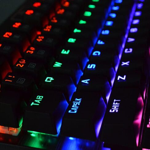 Granvela e-yooso Z-77 لوحة مفاتيح ميكانيكية | لوحة الألومنيوم | مفاتيح الأزرق الملموسة | قوس قزح LED الخلفية | N-Key Rollover | 87 مفتاح Tenkeyless | الساخنة قابلة للتبديل -سد in Kuwait