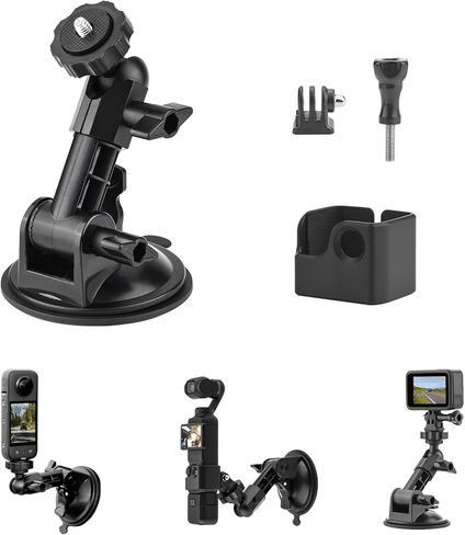 O'Woda Cupt Cup Mount for DJI Osmo Pocket 3 ، مجموعة دعم كاميرا حامل حامل الزجاج الأمامي لـ DJI Osmo Pocket 3/Action 5 Pro/4/3 in Kuwait