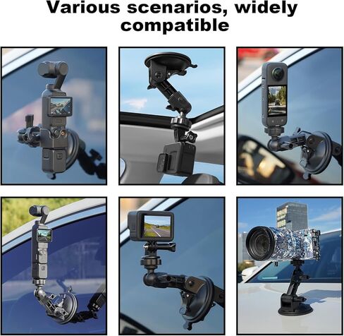 O'Woda Cupt Cup Mount for DJI Osmo Pocket 3 ، مجموعة دعم كاميرا حامل حامل الزجاج الأمامي لـ DJI Osmo Pocket 3/Action 5 Pro/4/3 in Kuwait