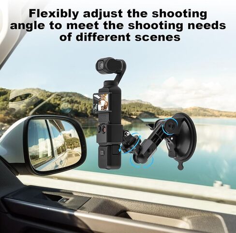 O'Woda Cupt Cup Mount for DJI Osmo Pocket 3 ، مجموعة دعم كاميرا حامل حامل الزجاج الأمامي لـ DJI Osmo Pocket 3/Action 5 Pro/4/3 in Kuwait