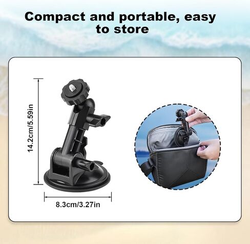 O'Woda Cupt Cup Mount for DJI Osmo Pocket 3 ، مجموعة دعم كاميرا حامل حامل الزجاج الأمامي لـ DJI Osmo Pocket 3/Action 5 Pro/4/3 in Kuwait